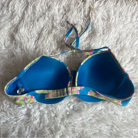 Aerie Blue Patterned Push Up Bikini Top - Picture 2 of 3